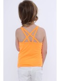 Girls\' T-shirt with double straps fluo orange NDZ7772 - Online store - Boutique